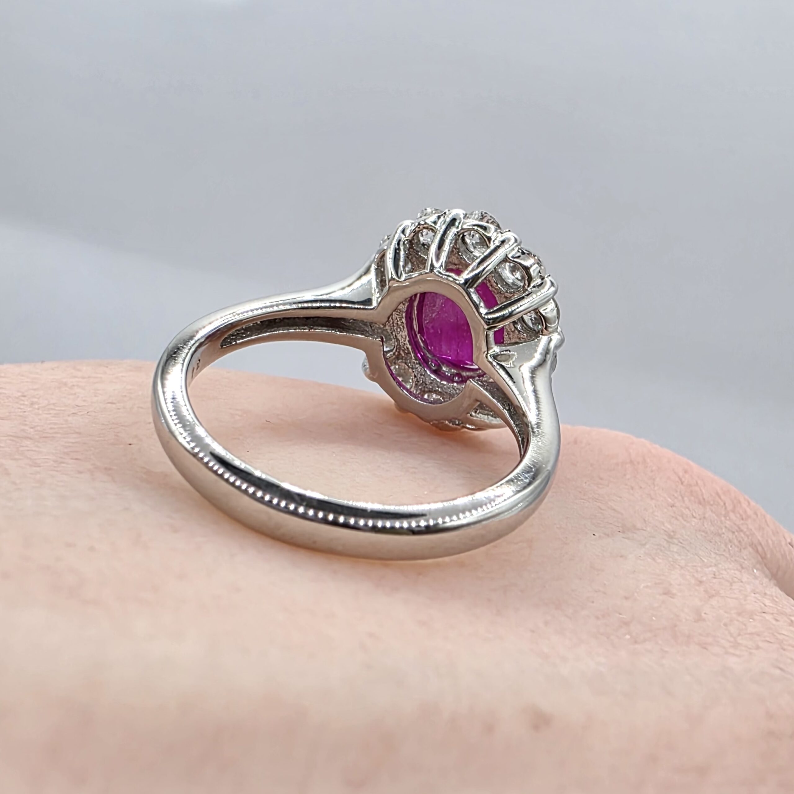 Burma No Heat Star Ruby & Diamond Ring in PT950 – Size 10