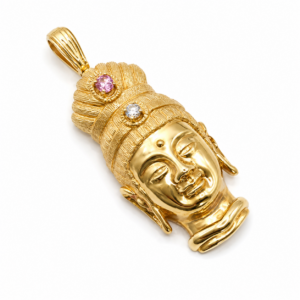 K18 Yellow Gold Buddha Diamond Pendant 23.30 g